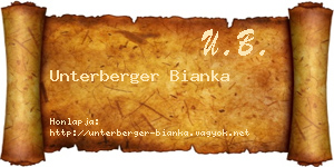 Unterberger Bianka névjegykártya